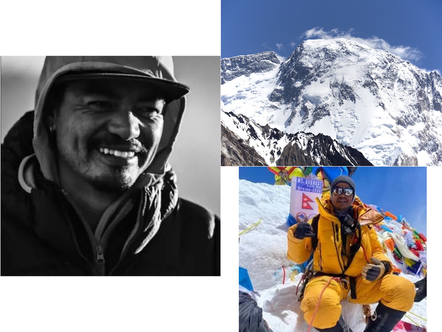 Pur Bahadur Gurung 'Yukta', who summited Everest ten times, and Broad Peak, the mountain that took him